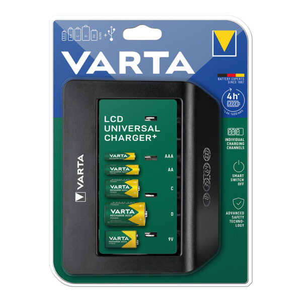 CARGADOR VARTA LCD MULTI CHARGER+SIN PILAS 1600mAh 100/220V 4h UNIVERSAL