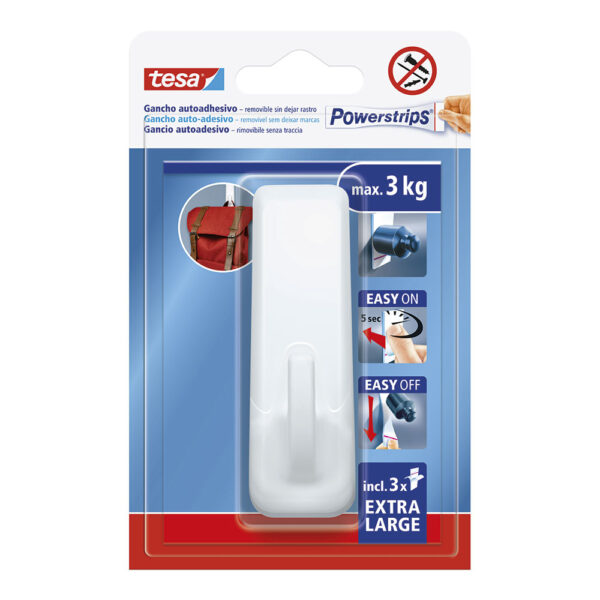 GANCHO AUTOADHESIVO POWERSTRIPS XL, BLANCO RECTANGULAR