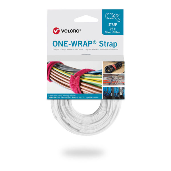 BRIDA ONE-WRAP STRAP, BLANCA, 25 UNIDADES, 20 x 200mm - Imagen 2