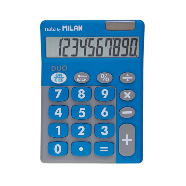 BLISTER CALCULADORA DUO 10 DIGITOS AZUL TECLAS GRANDES MILAN - Imagen 2