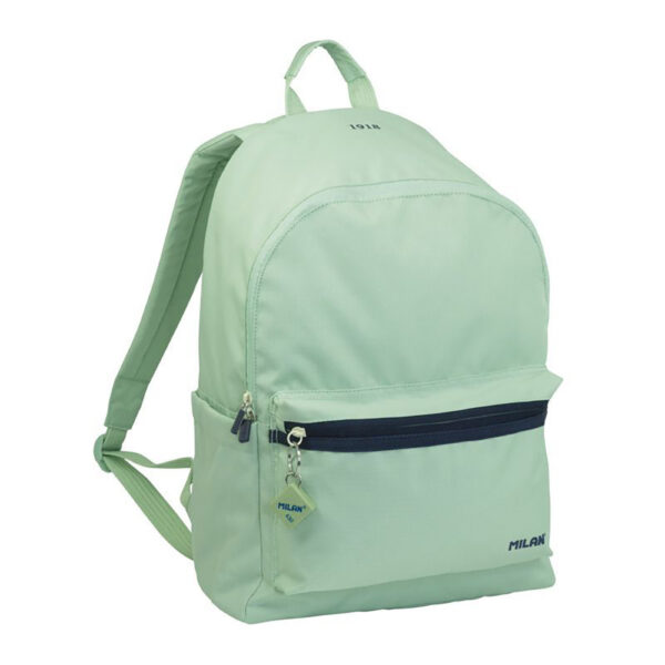 MOCHILA ESCOLAR 4 CREMALLERAS 21L VERDE, SERIE 1918.