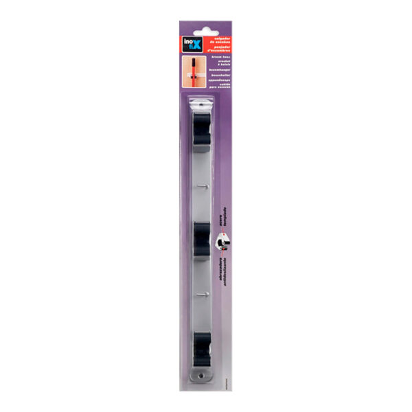 COLGADOR TRIPLE PARA ESCOBAS 3033-2-000  (BLISTER) INOFIX - Imagen 2