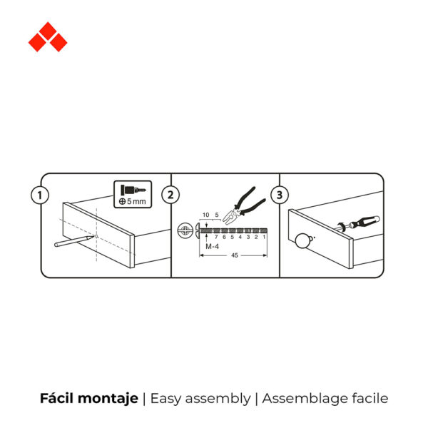 BLISTER CON 4 POMOS REDONDOS PARA MUEBLE FABRICADO EN MADERA ACABADO AZUL MOD. E223 Ø38mm REI - Imagen 2