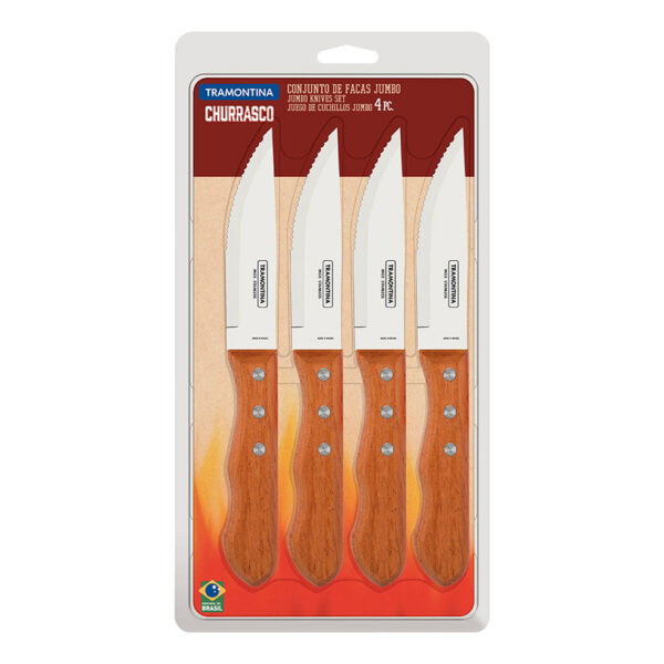 JUEGO DE CUCHILLOS DE ASADO JUMBO 4 PIEZAS 12,7cm DYNAMIC TRAMONTINA - Imagen 2