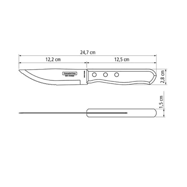 JUEGO DE CUCHILLOS DE ASADO JUMBO 4 PIEZAS 12,7cm DYNAMIC TRAMONTINA - Imagen 4