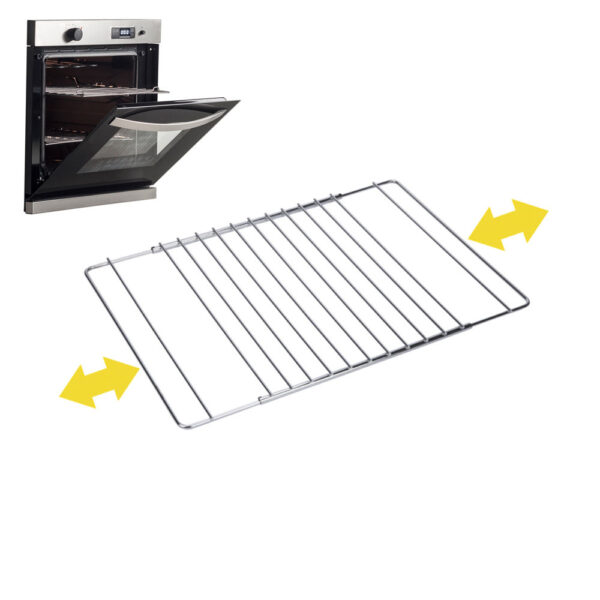 REJILLA PARA HORNO CROMADA EXTENSIBLE 38.5cm HASTA 55x31.5cm - Imagen 2