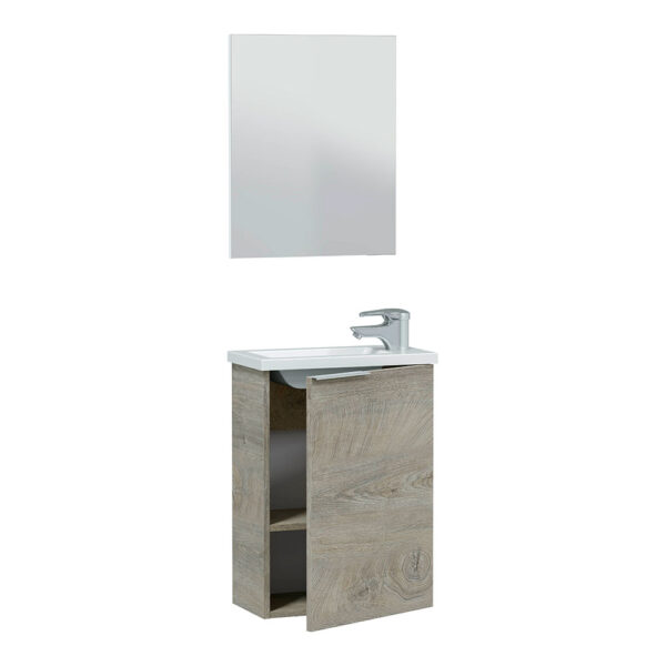 MUEBLE 40 1 PUERTA+ ESPEJO + LAVABO COMPACT - Imagen 3