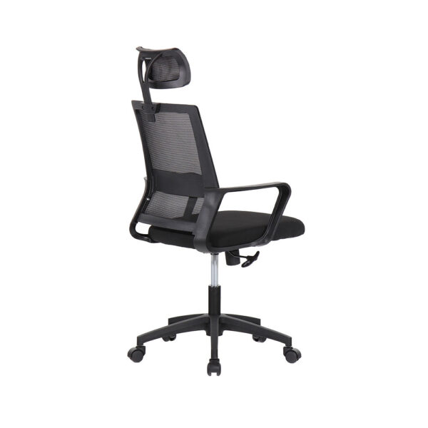 SILLA DE OFICINA ERGONÓMICA NEGRA CON RESPALDO EN MALLA DE NYLON EDM - Imagen 2