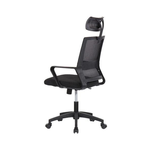 SILLA DE OFICINA ERGONÓMICA NEGRA CON RESPALDO EN MALLA DE NYLON EDM - Imagen 3