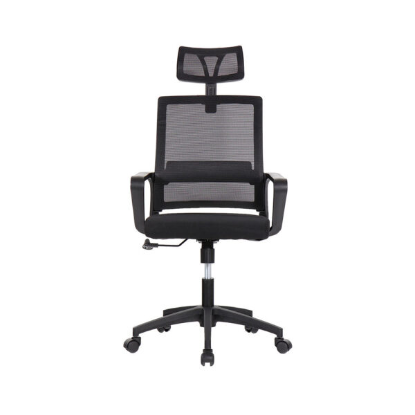 SILLA DE OFICINA ERGONÓMICA NEGRA CON RESPALDO EN MALLA DE NYLON EDM - Imagen 5