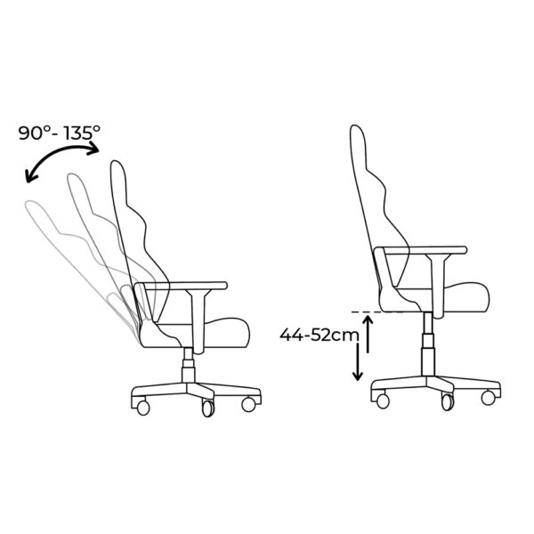 SILLA GAMING ERGONÓMICA NEGRA Y BLANCA - Imagen 7