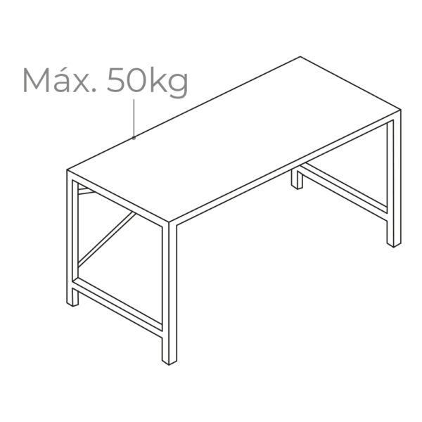 ESCRITORIO DE MADERA 120x60x74 cm EDM - Imagen 3