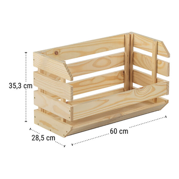 CAJA APILABLE EVOLUTION 60x28,5x35,3cm PINO SIN BARNIZ 100% PEFC CERT ASTIGARRAGA - Imagen 4