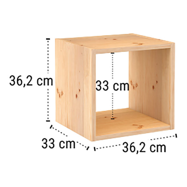 ESTANTERIA MODULAR 1 CUBO DINAMIC PINO MACIZO 36,2x33x36,2cm ASTIGARRAGA - Imagen 2