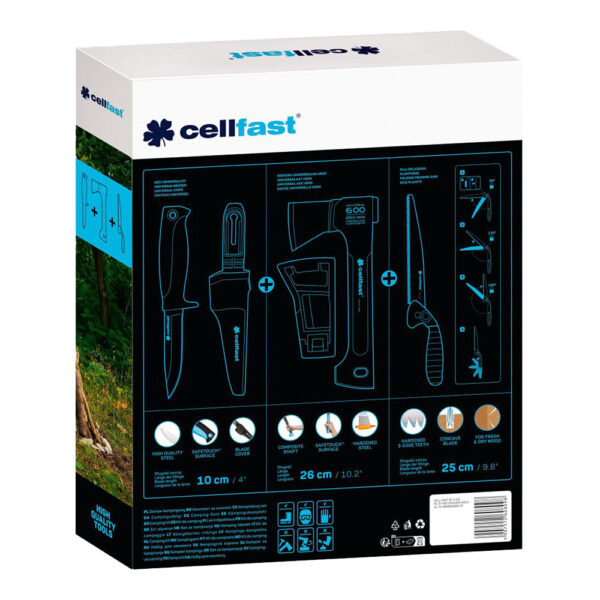 KIT DE CAMPING 3 HERRAMIENTAS DE CORTE CELLFAST - Imagen 6