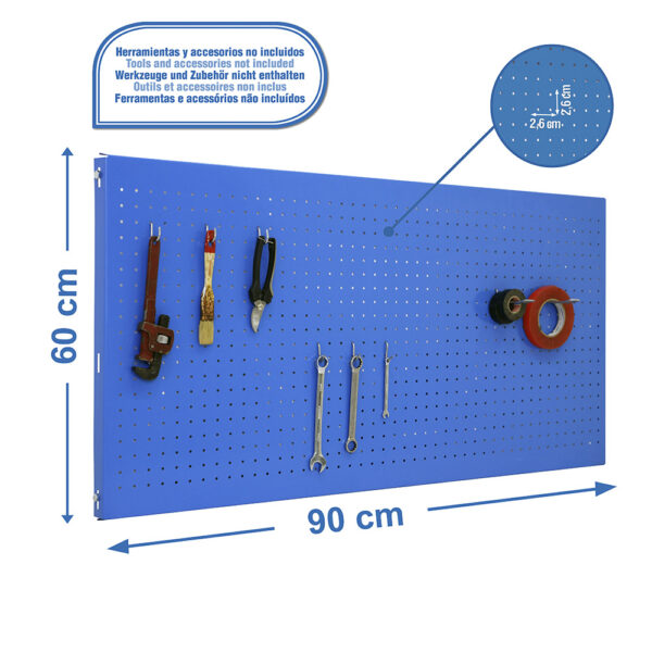 PANELCLICK 90x60 cm AZUL + 8 GANCHOS. SIMON RACK - Imagen 4