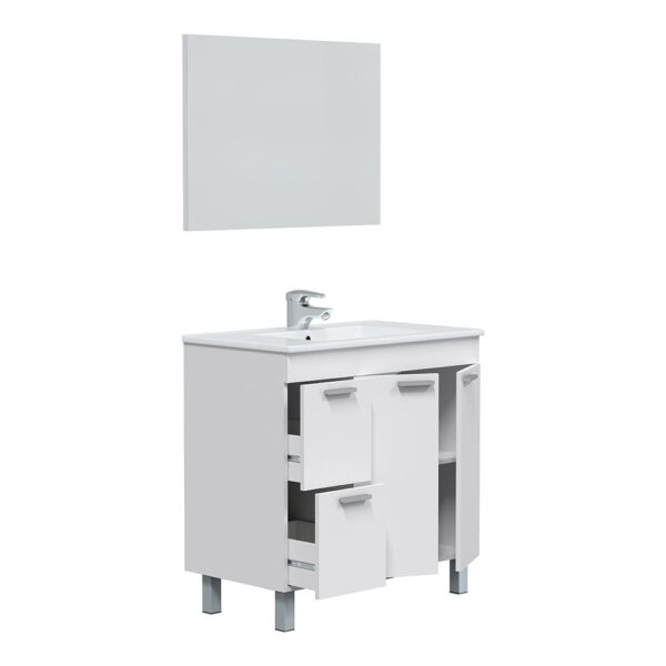 MUEBLE LAVABO 80 2 PUERTAS + 2 CAJONES + ESPEJO AKTIVA - Imagen 4