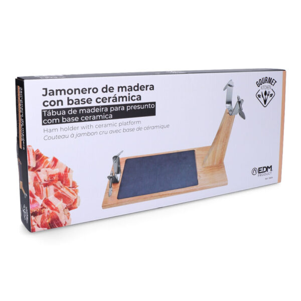 JAMONERO TOP LINE MADERA DE CAUCHO CON BASE CERAMICA EDM - Imagen 4