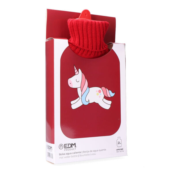 BOLSA DE AGUA CALIENTE. MODELO ROJA UNICORNIO 2 L - Imagen 3