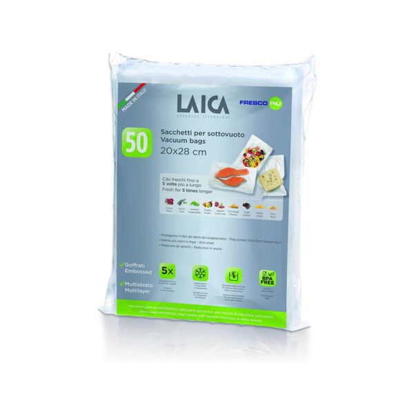 PAQUETE DE 50 BOLSAS DE CONSERVACION AL VACIO 20x28cm VT3504 LAICA