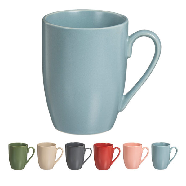 PACK 6 TAZAS PORCELANA MATE 350 ml 6 COLORES SURTIDOS KOZINA