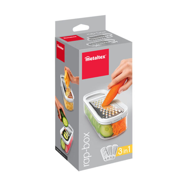 RALLADOR CON CONTENEDOR 3 EN 1 'RAP-BOX' 21cm METALTEX - Imagen 5