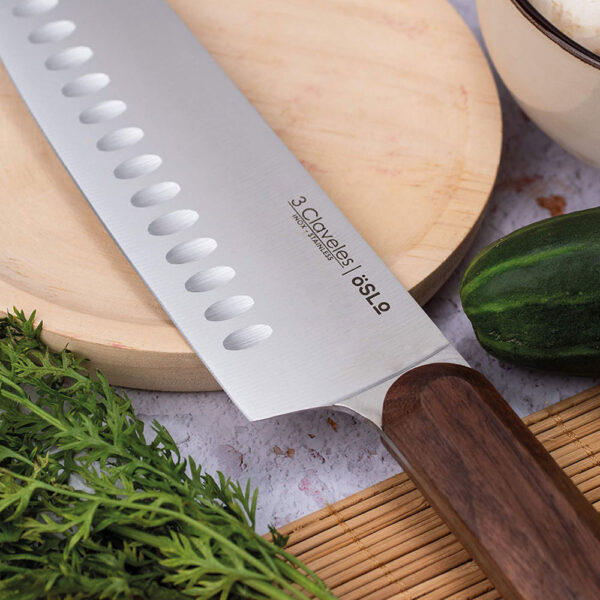 CUCHILLO SANTOKU OSLO 17,5 cm - 7" E 3 CLAVELES - Imagen 3