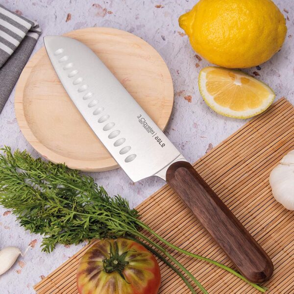 CUCHILLO SANTOKU OSLO 17,5 cm - 7" E 3 CLAVELES - Imagen 4