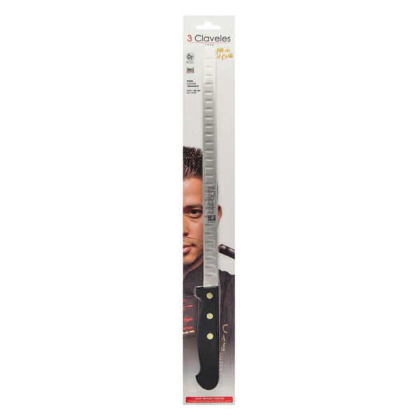 CUCHILLO JAMONERO ALVEOLADO POM 29 cm. - 11,5"  D 3 CLAVELES - Imagen 2