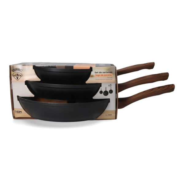 SET DE 3 SARTENES ANTIADHERENTES "SERIE ENEAS" GOURMET KITCHEN - Imagen 2