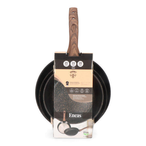 SET DE 3 SARTENES ANTIADHERENTES "SERIE ENEAS" GOURMET KITCHEN - Imagen 4