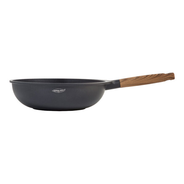 WOK ALUMINIO FUNDIDO C/TAPA. MANGO COLOR  MADERA 30cm NATURE OROLEY - Imagen 2