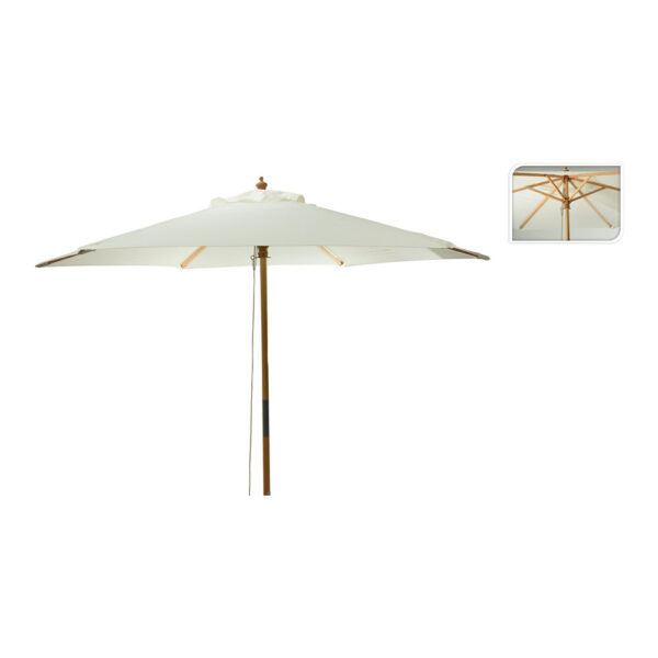 PARASOL CON  MANGO DE MADERA, DIÁMETRO DE 250cm