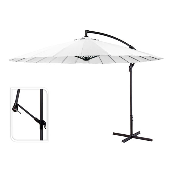 PARASOL EXCÉNTRICO ALTURA MAXIMA 3m Ø300cm COLOR: BLANCO