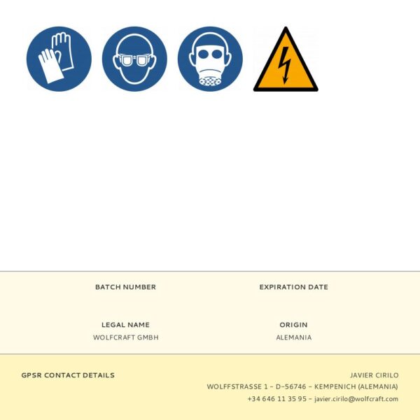 PLANTILLA DE PERFORACIÓN "ELECTRICIDAD", PARA MEDIDAS DE 71 Y 91 MM 5976000 WOLFCRAFT - Imagen 9