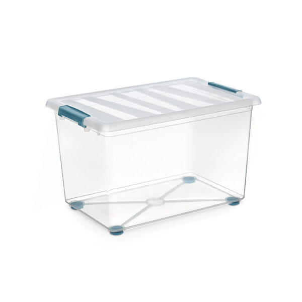 CAJA KATLA TRANSPARENTE 57L CON RUEDAS Y ASAS ERGONOMICAS 59x39x36,5cm - Imagen 2