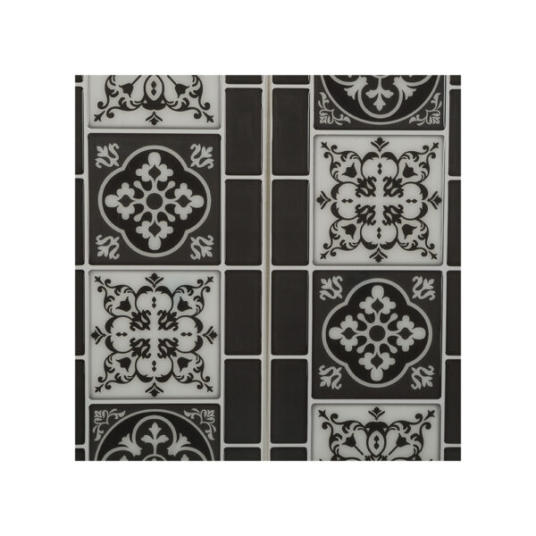 PACK 2 STICKER DECORATIVO MODELO AZULEJO NEGRO 30,5x25x0.3cm