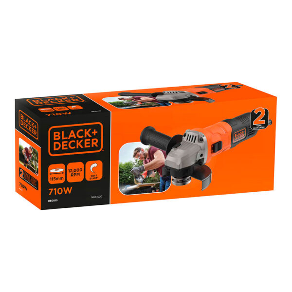 MINI AMOLADORA 710W Ø115mm BEG010-QS BLACK+DECKER - Imagen 4