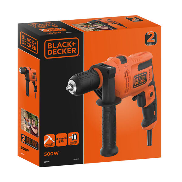 TALADRO PERCUTOR 500W BEH200-QS BLACK+DECKER - Imagen 3