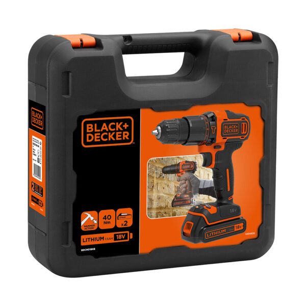 TALADRO PERCUTOR 18V BDCHD18KB-QW BLACK+DECKER - Imagen 2