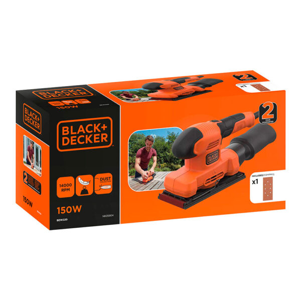 LIJADORA ORBITAL 150W DE 1/3 BEW220-QS BLACK+DECKER - Imagen 2