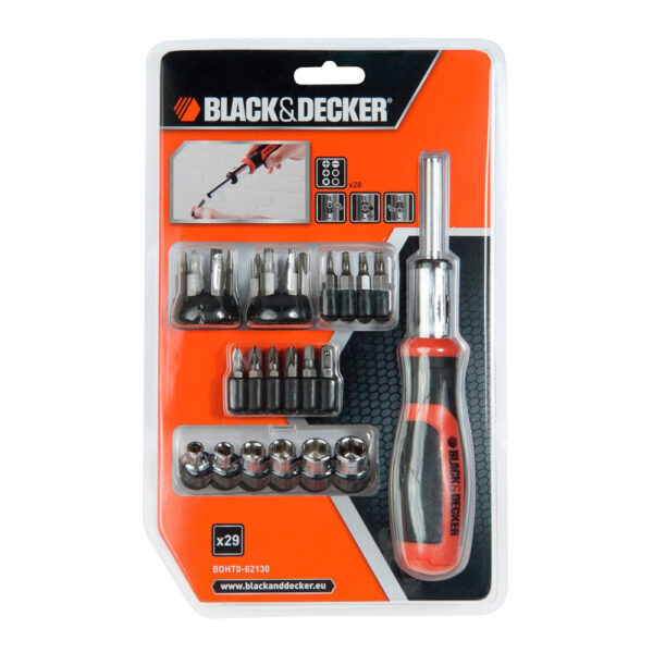 JUEGO MULTIPUNTAS CON CARRACA 29 PIEZAS BDHT0-62130 BLACK+DECKER - Imagen 2