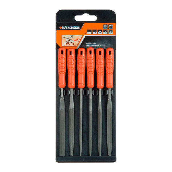 JUEGO DE 6 MINI LIMAS DE METAL Y MADERA BDHT0-22270 BLACK+DECKER - Imagen 2