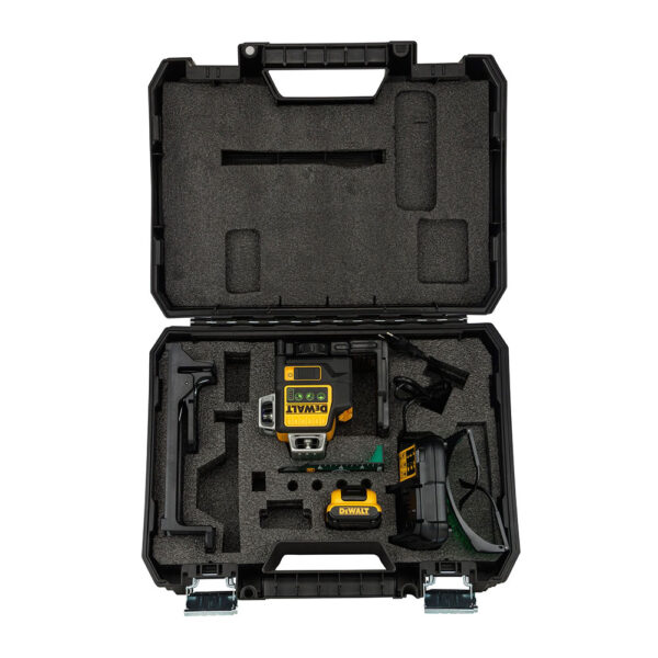 NIVEL LÁSER AUTONIVELANTE VERDE DE 3 LÍNEAS 360° XR 12V CON BATERÍA LI-ION 2AH DCE089D1G-QW DEWALT - Imagen 8