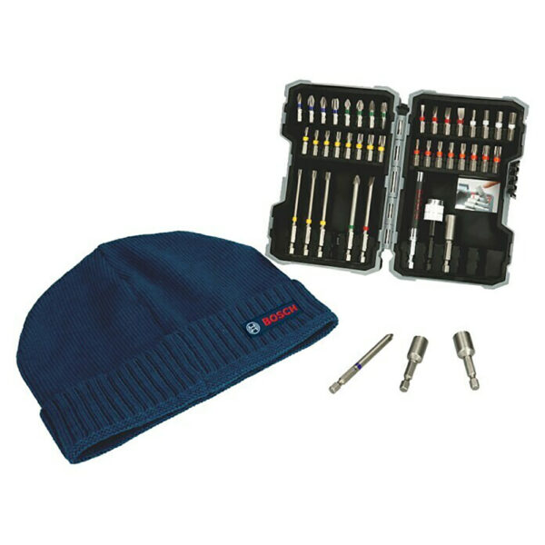 ESTUCHE CON 43 PIEZAS PARA ATORNILLAR + GORRO BOSCH DE REGALO 0615997658 BOSCH - Imagen 2