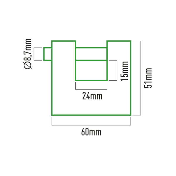 CANDADO DE LATÓN REFORZADO DE SEGURIDAD 60 mm - Imagen 2