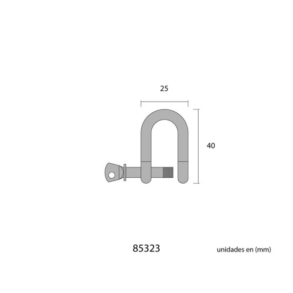 GRILLETE ACERO INOXIDABLE AISI316 6 mm - Imagen 2