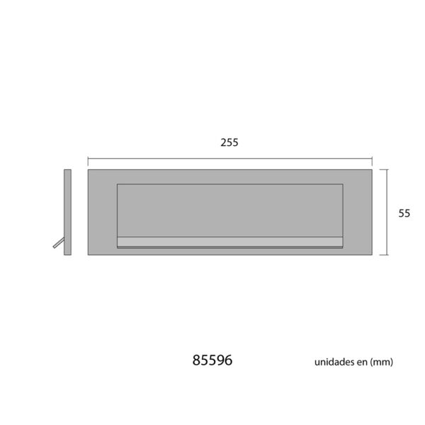 PLACA DE CARTAS PARA PUERTA DE ALUMINIO 25,2 x 7,5 cm - Imagen 2