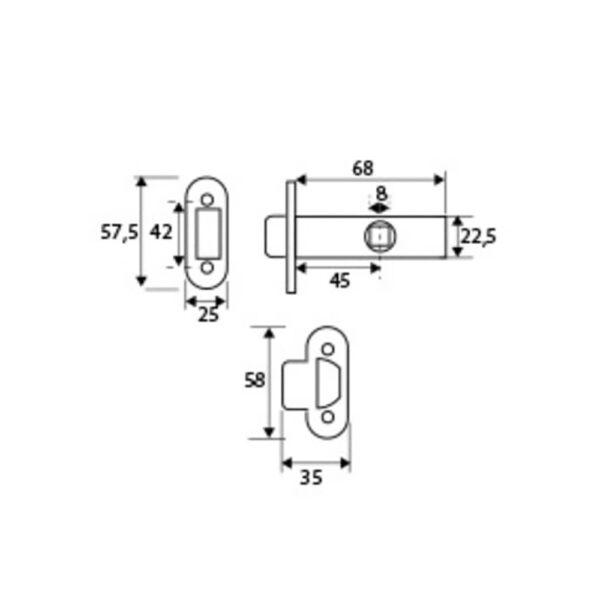 BLISTER PICAPORTE TUBULAR C/C PCT03 45mm LTD EDM - Imagen 3