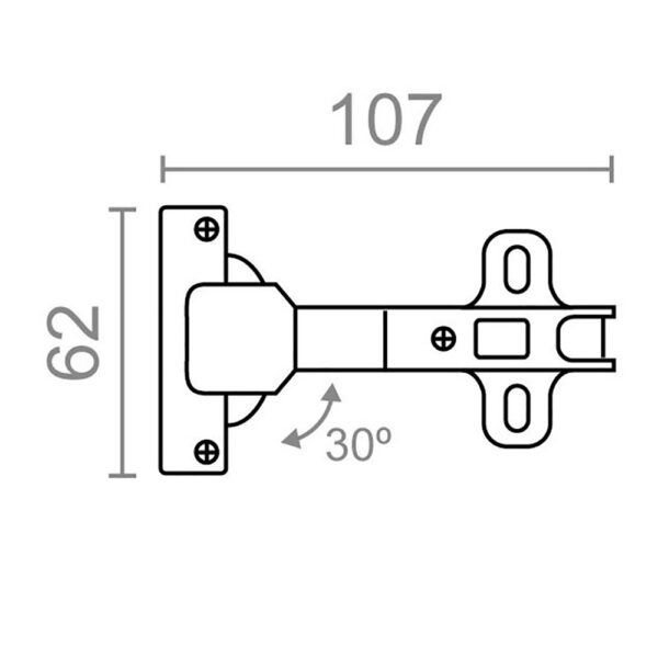 BLISTER BISAGRA CAZOLETA 30º BC08 35mm ZN EDM - Imagen 3